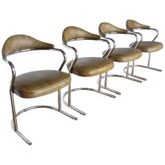 Stylish 1950s Chrome Armchairs 2