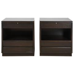 Pair of Sligh End Tables in Ebonized Finish