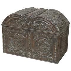 19th Century French Embossed Metal Box