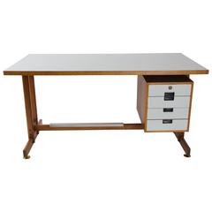 Vintage 1960s Italian Teak and Laminate Desk