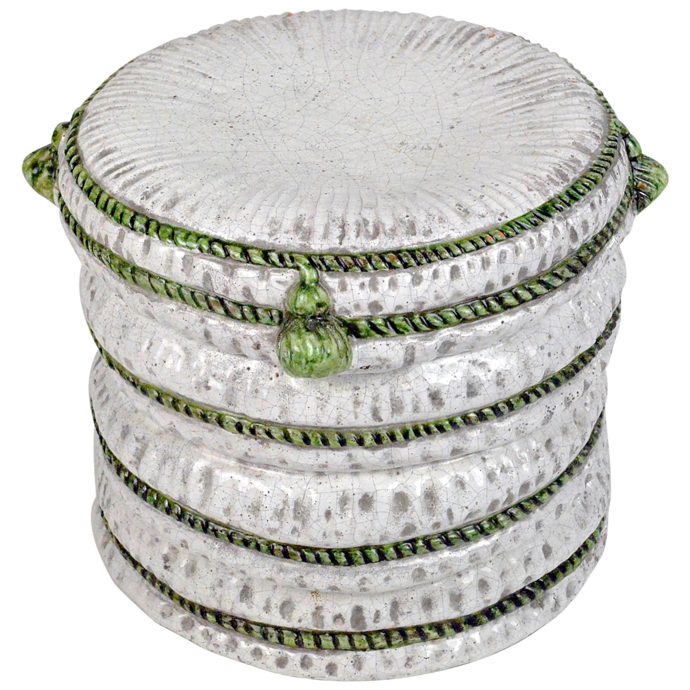 Italian Terracotta Glazed Garden Seat