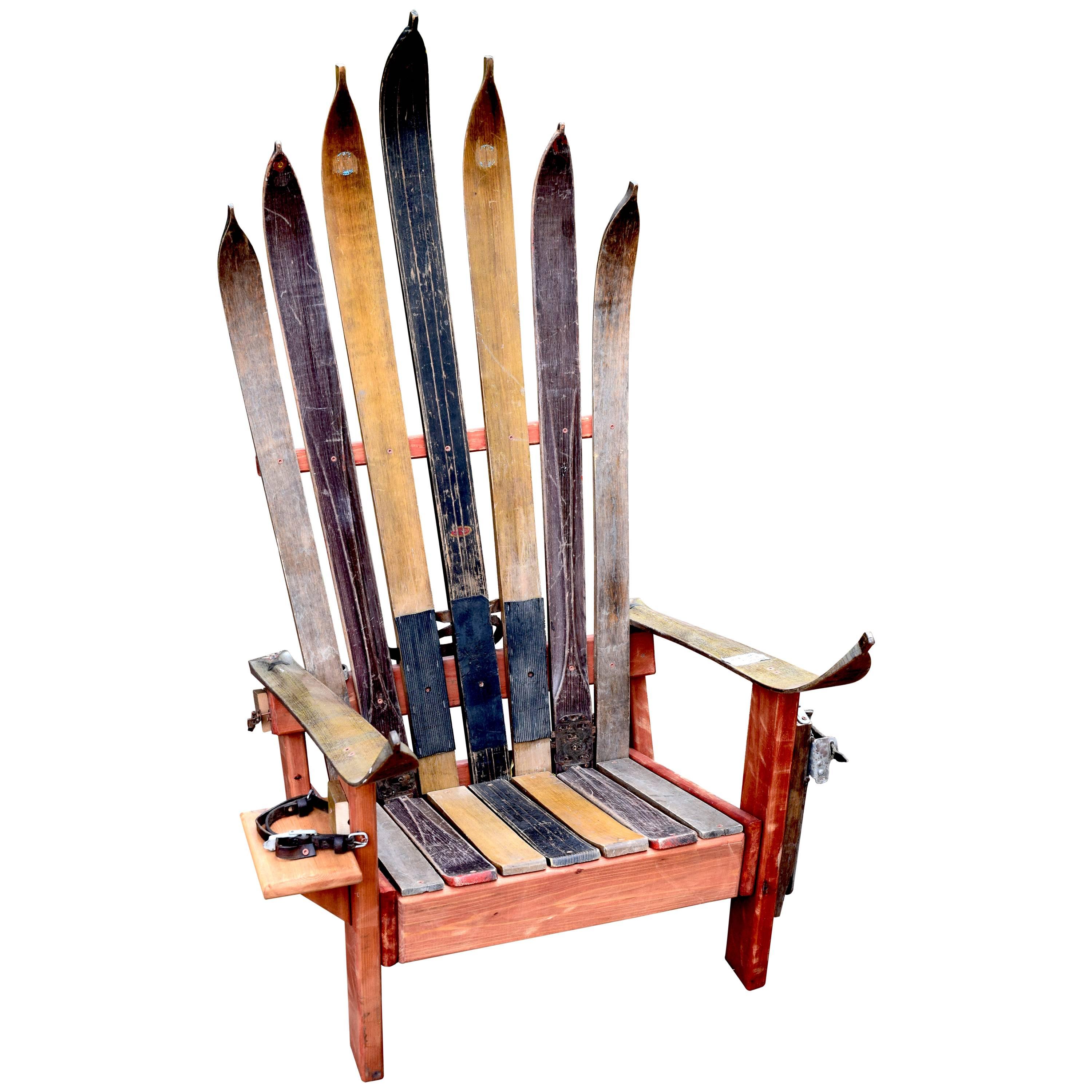 Ski Armchair Constructed from All Wood Skis, 1940s