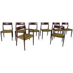 Niels Otto Moller Six Rosewood Chairs and Two Armchairs