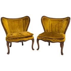 Pair of Hollywood Regency Butterfly Back Chairs