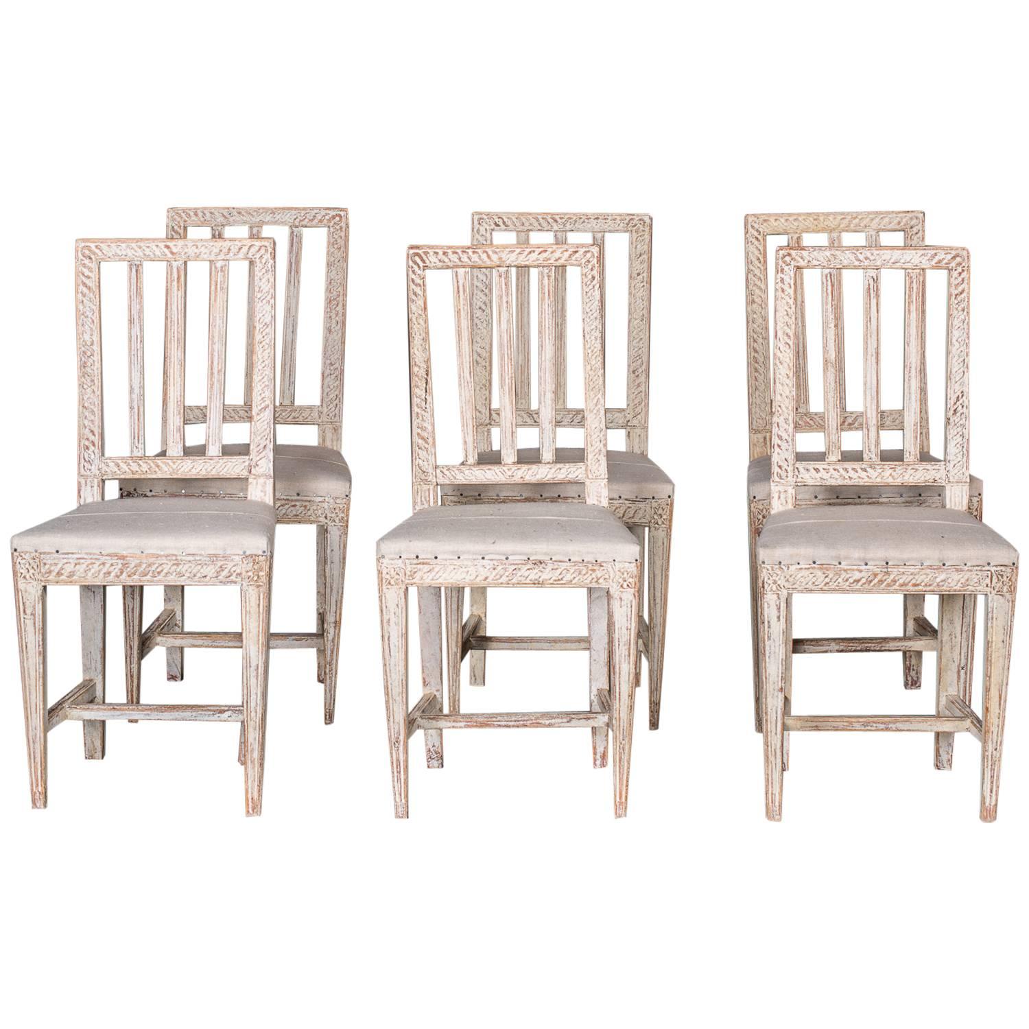 Set of Six Gustavian Chairs