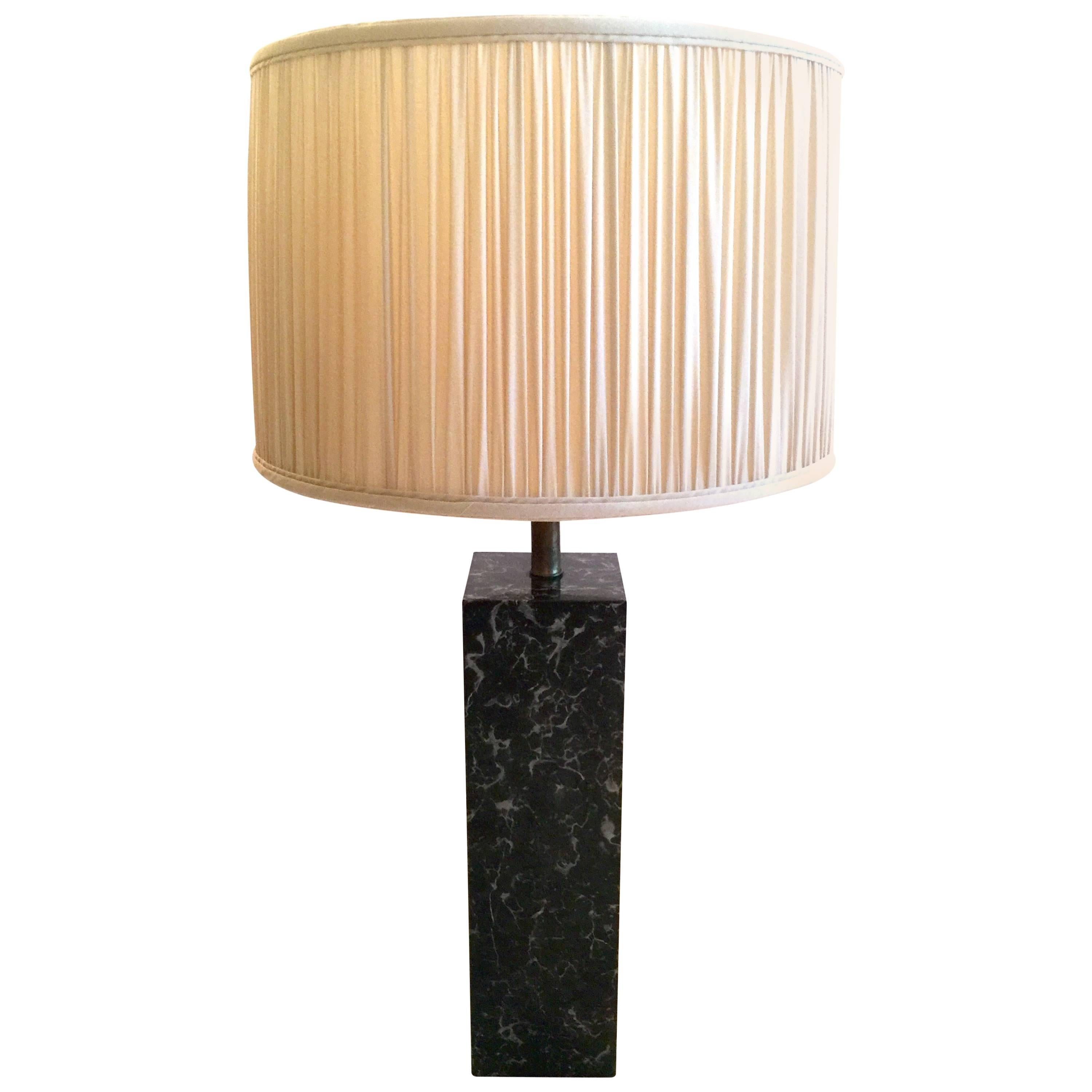 Black Marble Table Lamp For Sale