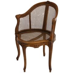 French Louis XV Style Caned Desk Chair