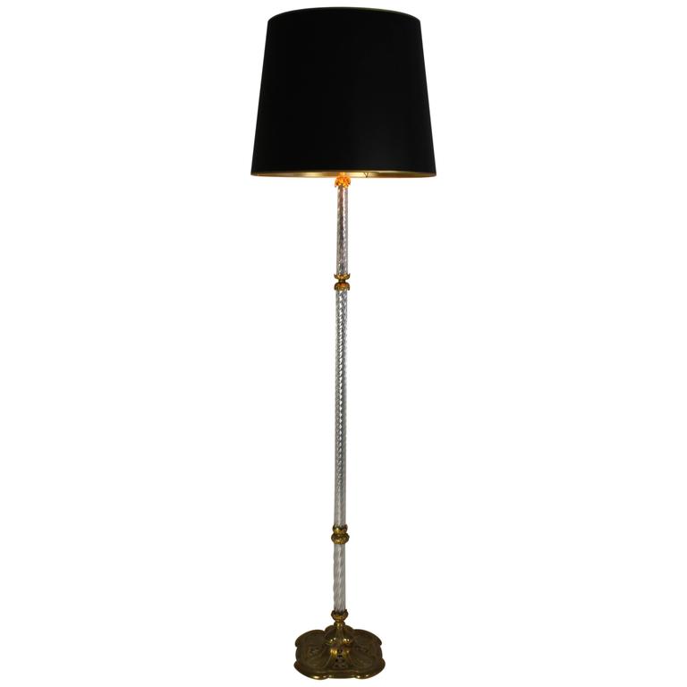 French Twisted Glass Column Floor Lamp 1stdibs Com