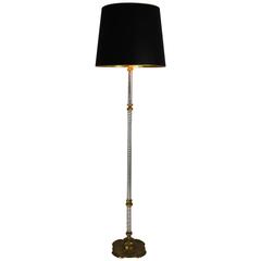 French Twisted Glass Column Floor Lamp