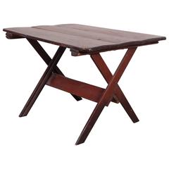 Vintage Rustic Sawbuck Table with Scrubbed Top