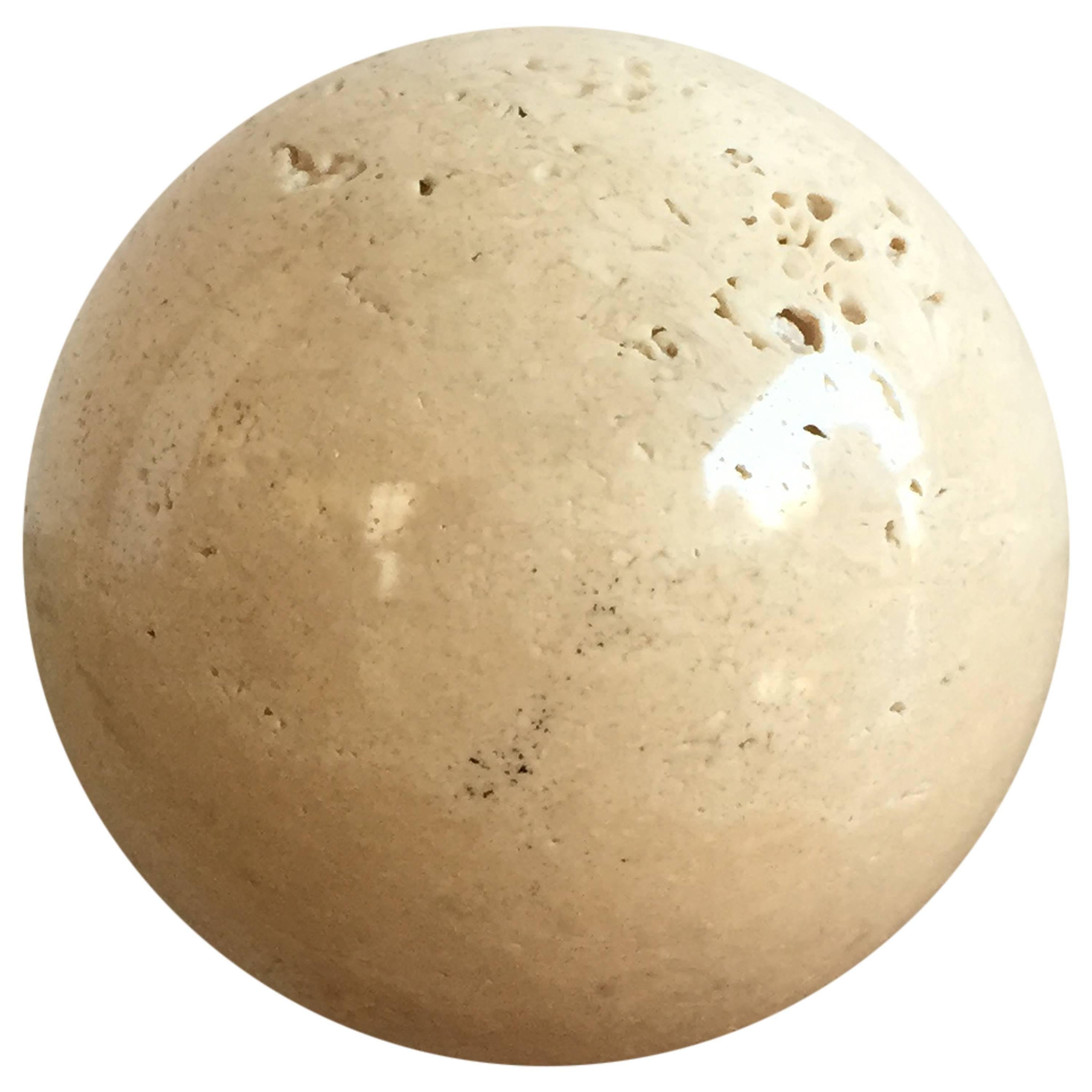 Polished Travertine Paperweight by Roche Bobois, France, 1970s
