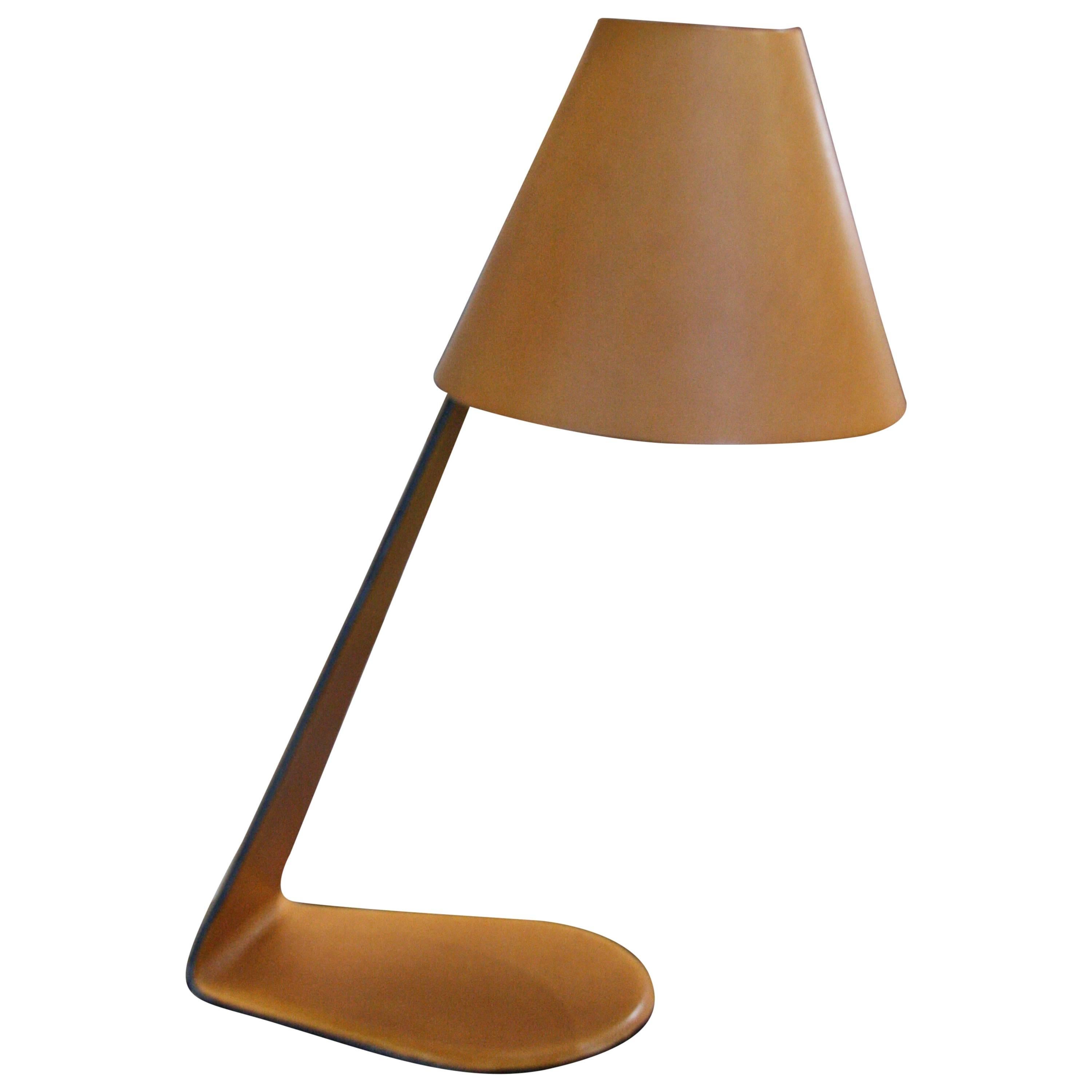 Italian Table Lamp in Leather