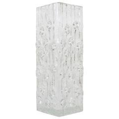 Square Modernist Ice Glass Vase by Peill & Putzler, Germany, 1970s 7