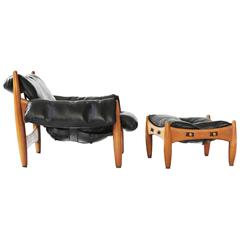 Sergio Rodrigues Sheriff Chair and Ottoman