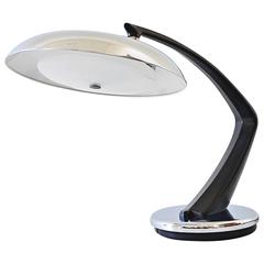 Beautiful Black and Chrome Table Lamp,1960s 3