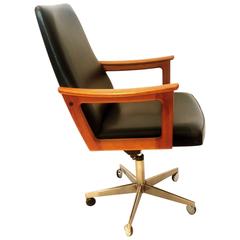 1960s Danish Modern Executive Armchair by Erik Kirkegaard for Hong Stolefabrik