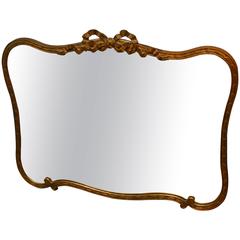 French Gilt Wood Serpentine Mirror