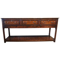 Three-Drawer Server with Pot Board in Oak