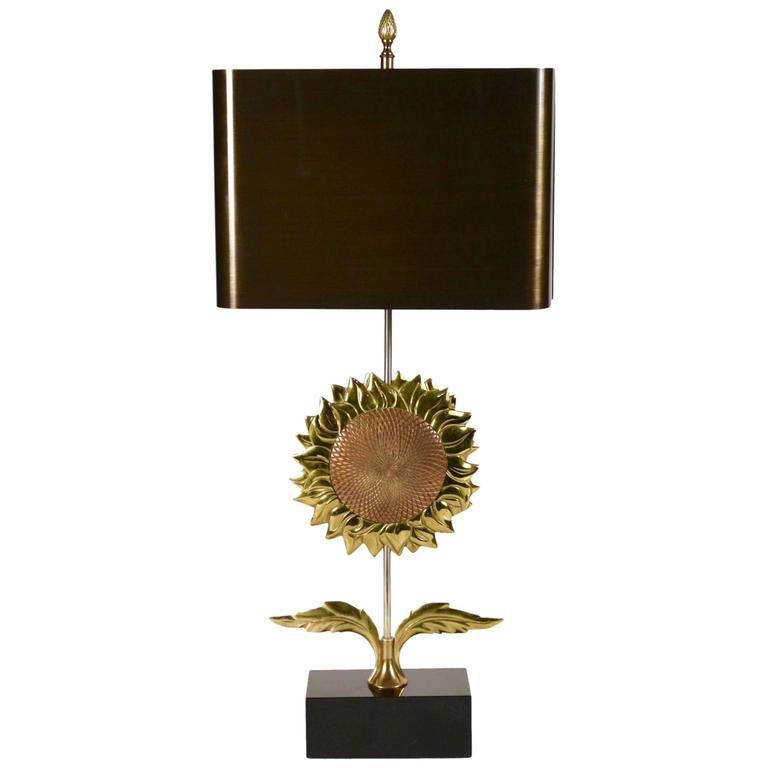 1970s DoubleSided Sunflower Model Table Lamp by Chrystiane Charles at