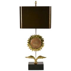 1970s Double-Sided Sunflower Model Table Lamp by Chrystiane Charles