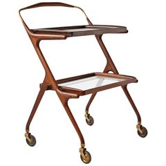 Cesare Lacca Walnut Bar Cart or Tea Trolley  