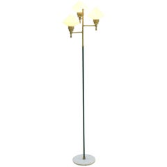 Italian Floor Lamp, Brass, Glass and Marble 1960s