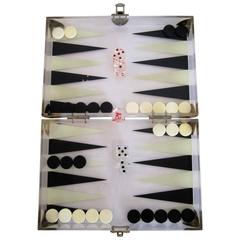 Black and White Backgammon Game Set in a Lucite Case, France