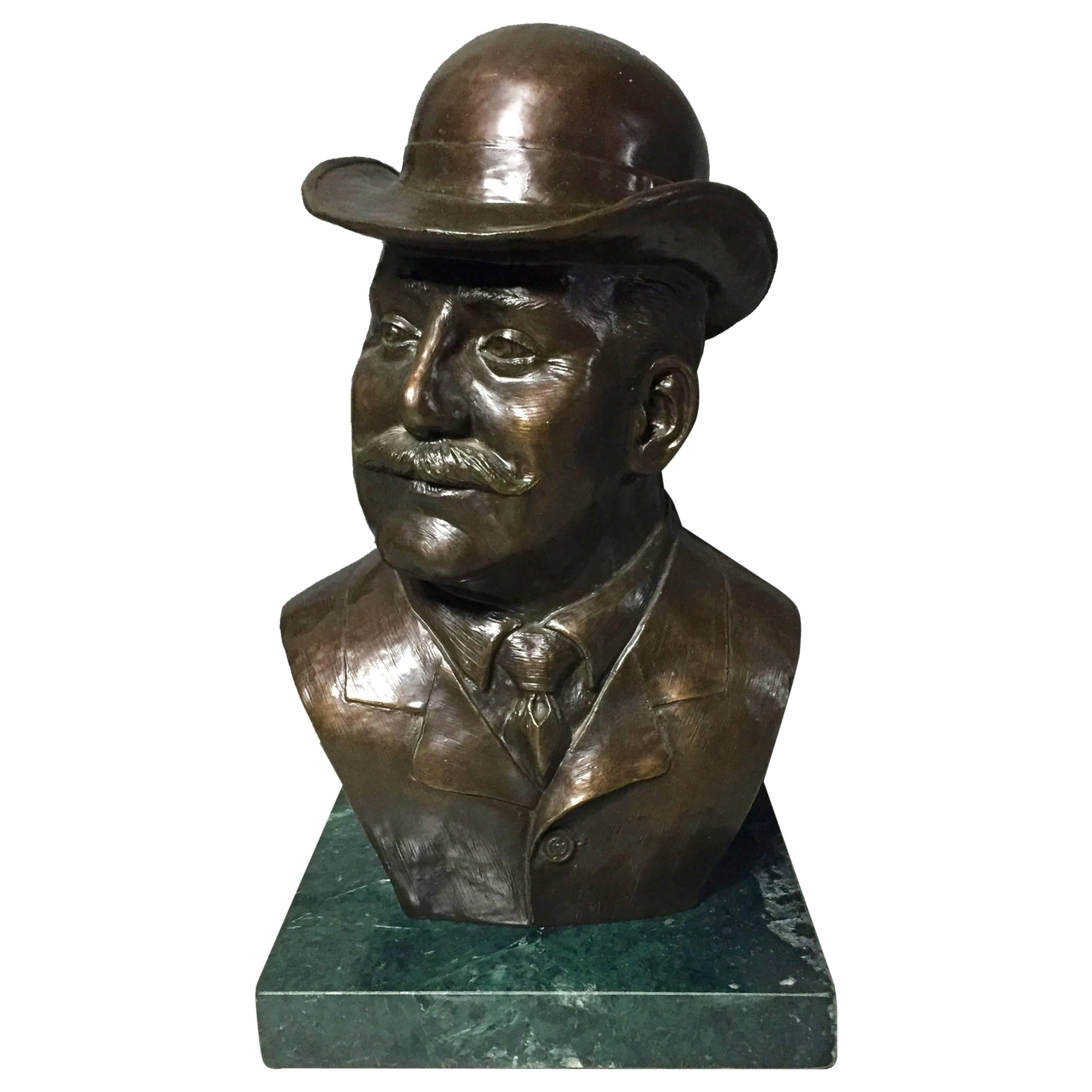 Bronze Bust of Frederic Remington on Marble Base, USA, 1990