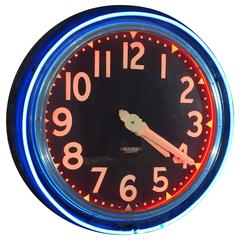 Vintage Bold and Colorful Neon Wall Clock by Glo Dial Corporation