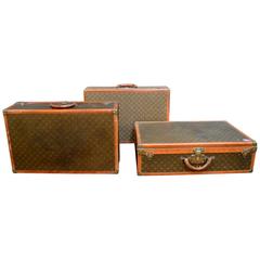 Set of Vintage Louis Vuitton Suitcases