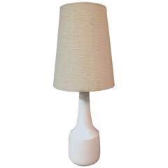 White Matte Glazed Ceramic Table Lamp by Lotte and Gunnar Bostlund