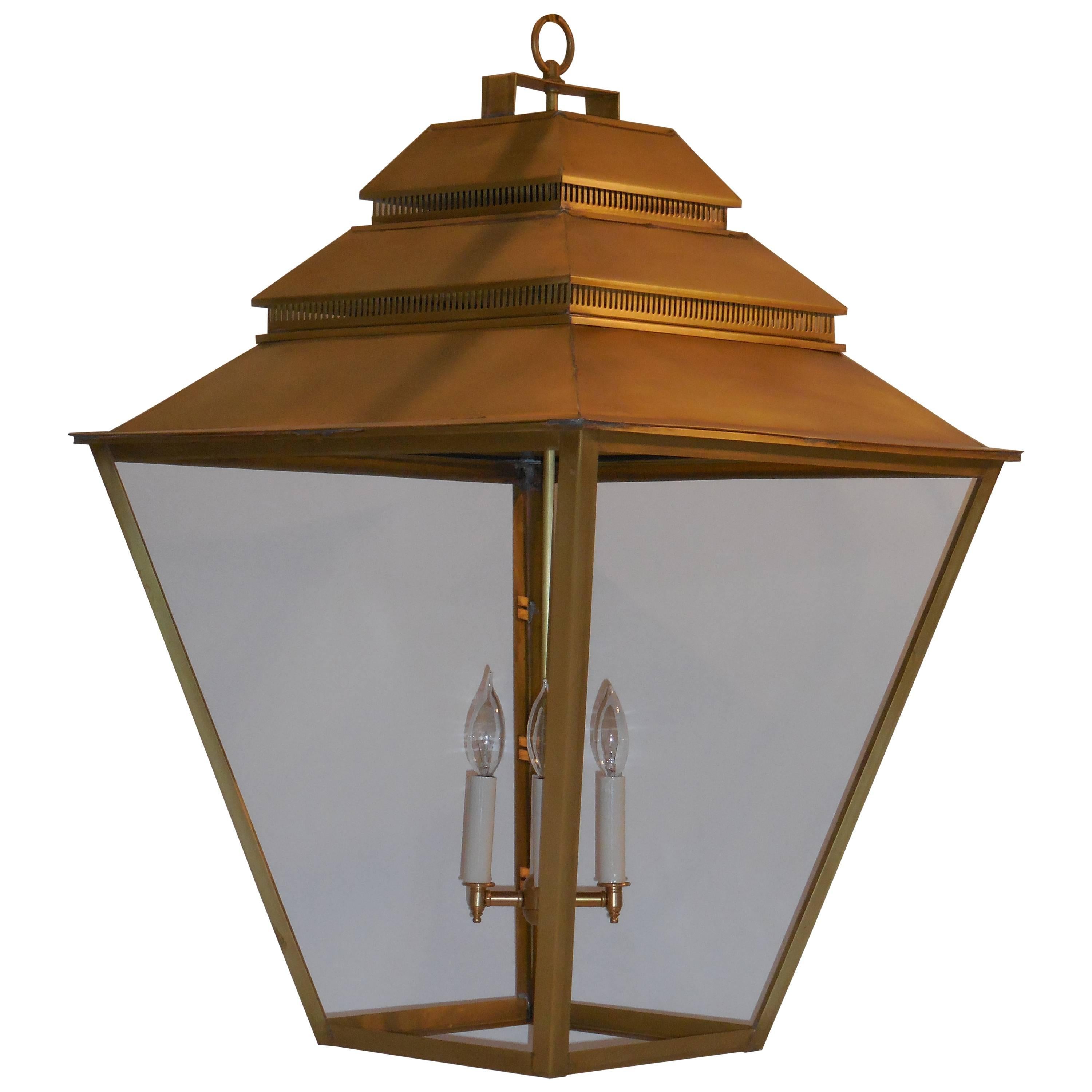 Large Brass Hanging Lantern