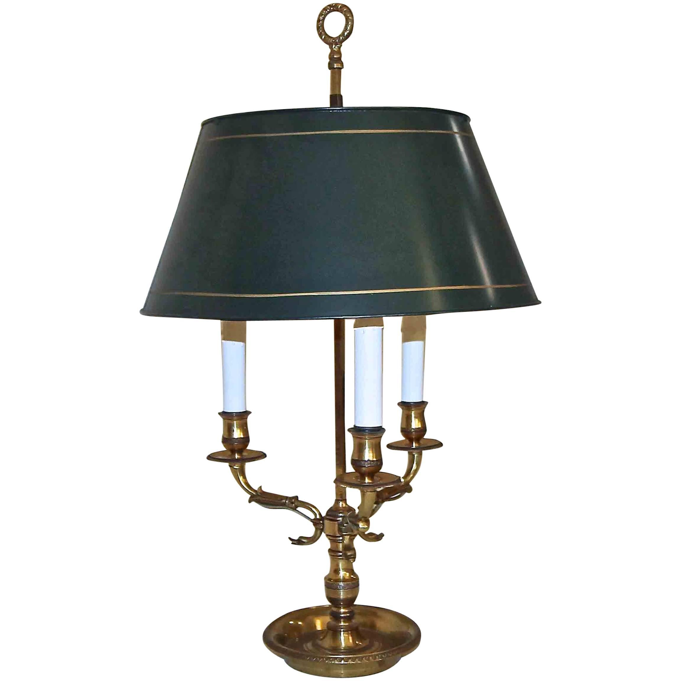 French Empire Style Bouillotte Brass Lamp