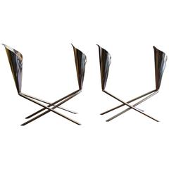 1950s Modernist Silver Plated Calla Lily Candlesticks