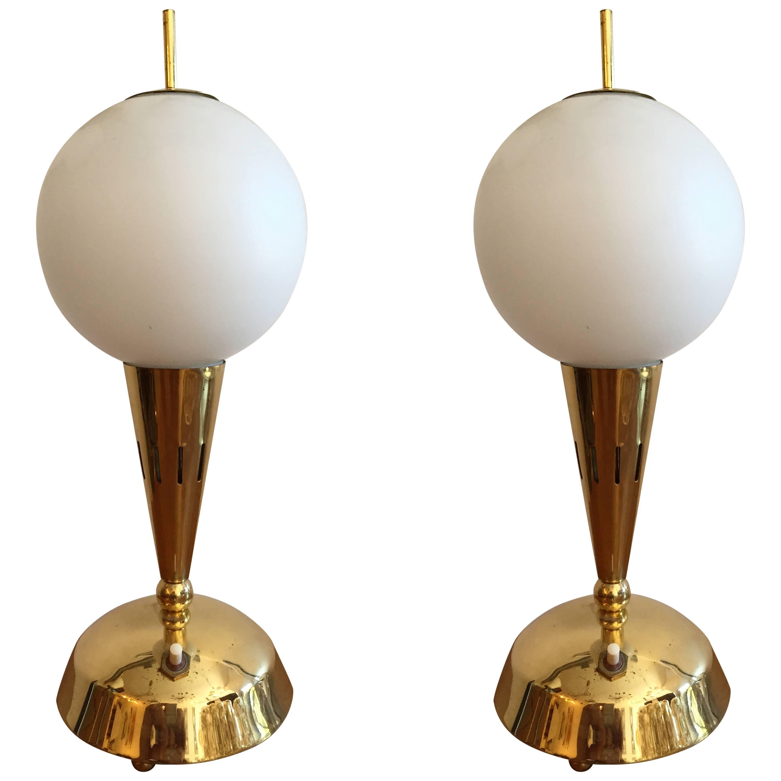 Pair of Italian Mid-Century Modern, 1950s Table Lamps