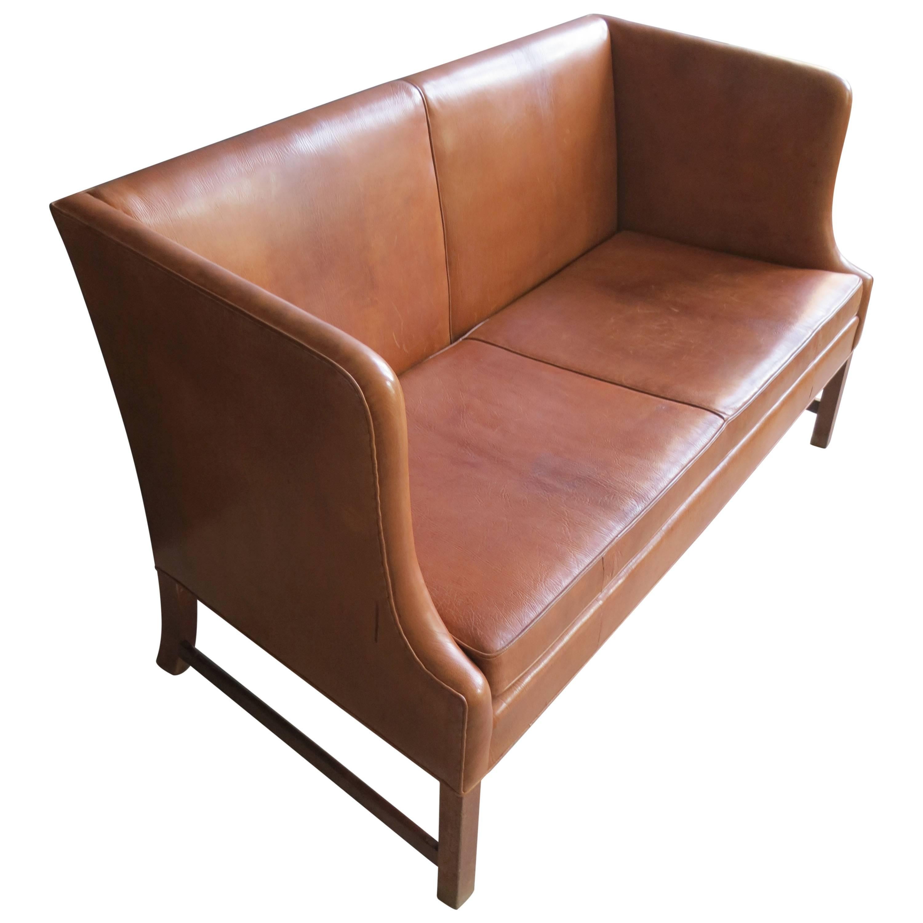 1937 Sofa in Patinated Nigerian Goatskin by Ole Wanscher For Sale
