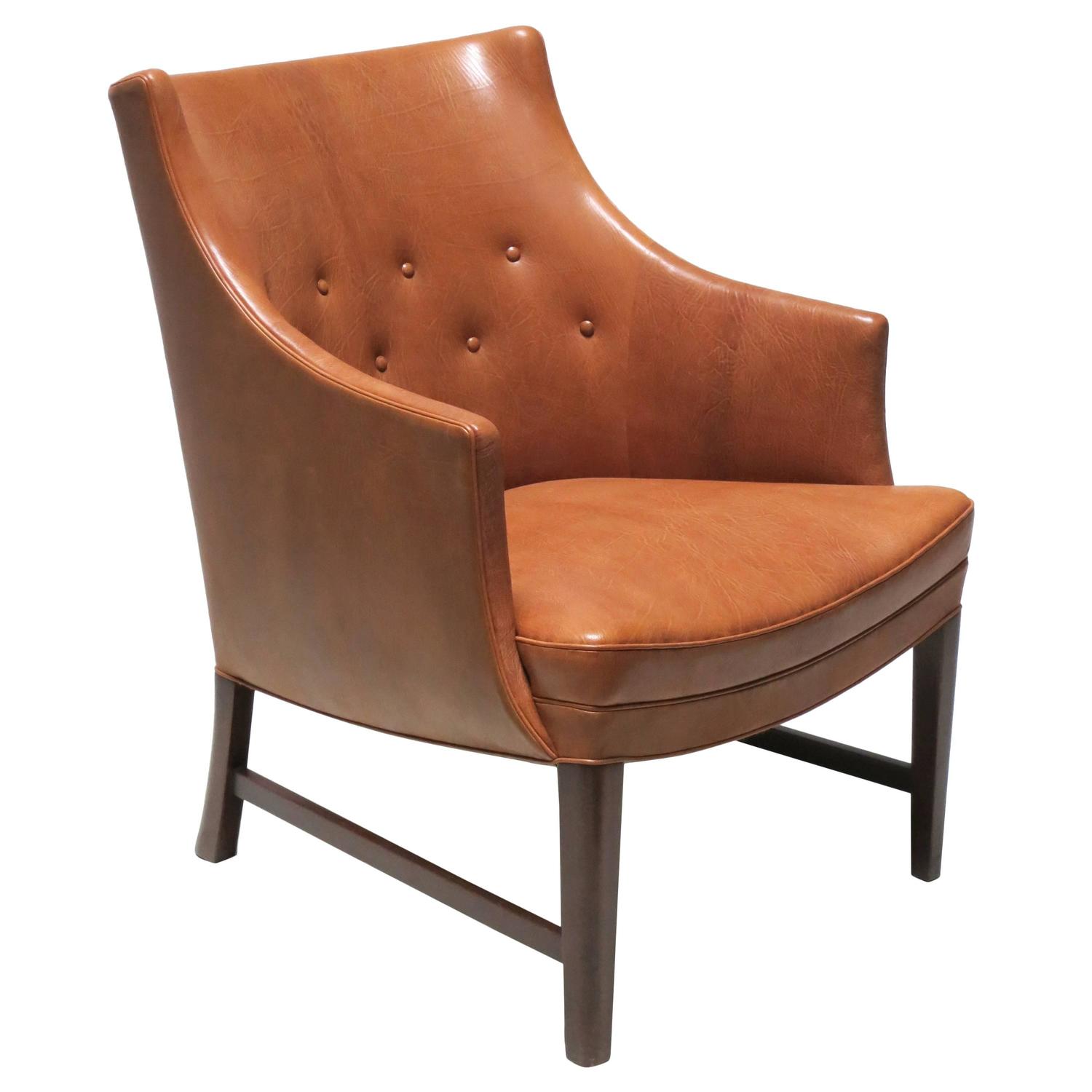 Compact Easy Chair in Nigerian Goatskin by Frits Henningsen at 1stdibs