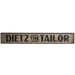 Antique 1900s Hand-Painted Wood Sign the Tailor 