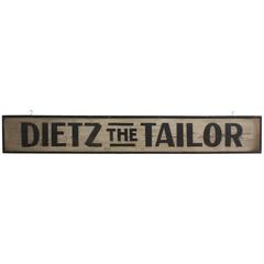 1900s Hand-Painted Wood Sign the Tailor
