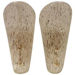 Pair of 1960s Texture Glass Wall Sconces 8