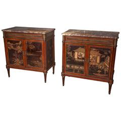 Pair of Kingwood Cabinets with Mable Tops