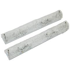 Long Ice Glass Vanity Sconces (2 Pairs Available)