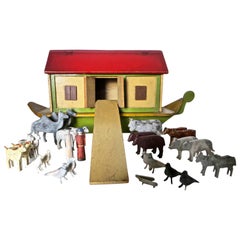 Used Early 20th Century Toy Noah's Ark, German