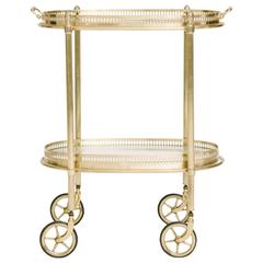 French Brass Oval Bar Cart French Brass Oval Bar Cart