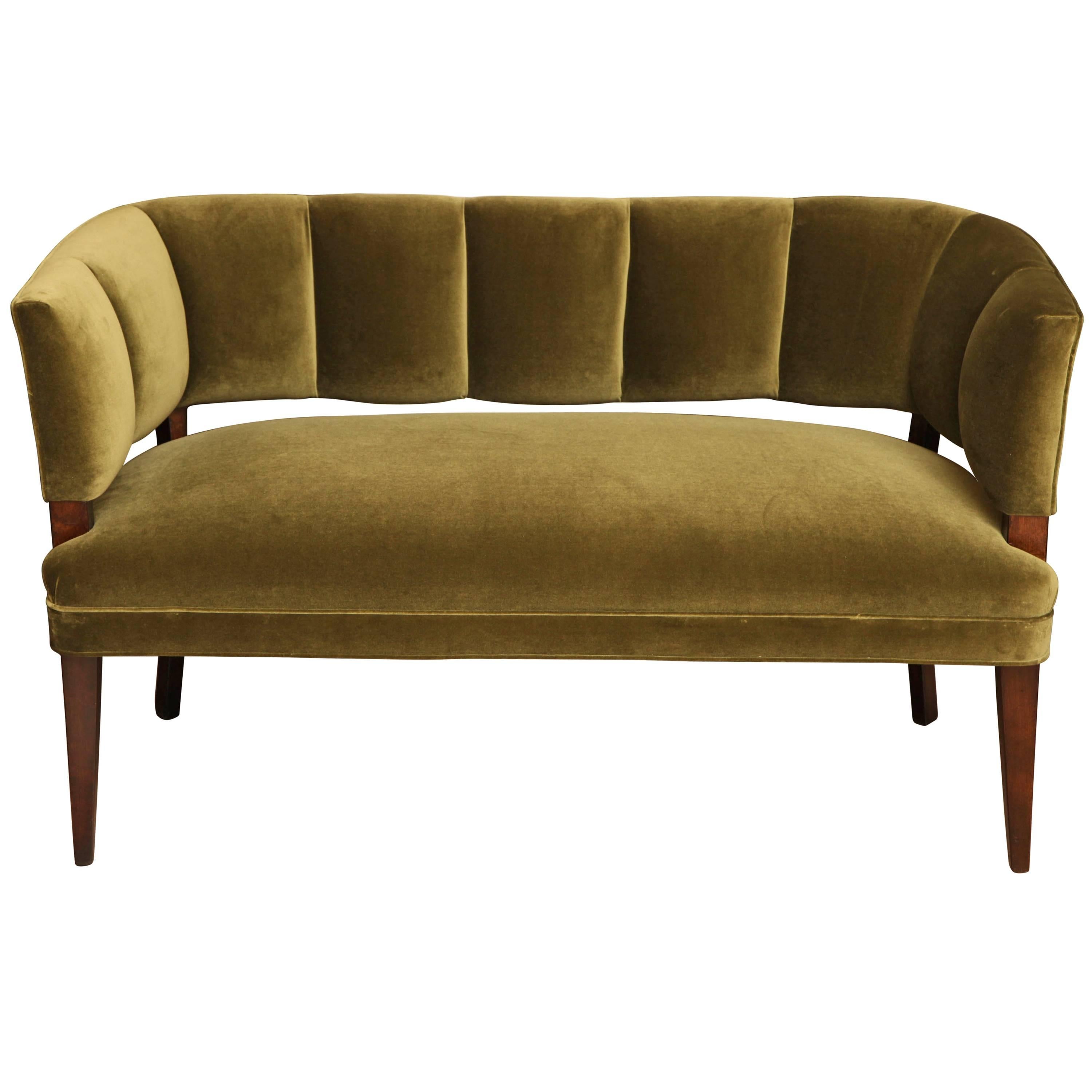 Channel Back Settee, French c. 1940's 