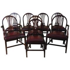 Set of Eight Mahogany Hepplewhite Style Dining Chairs Antique Set of Eight Mahogany Hepplewhite Style Dining Chairs