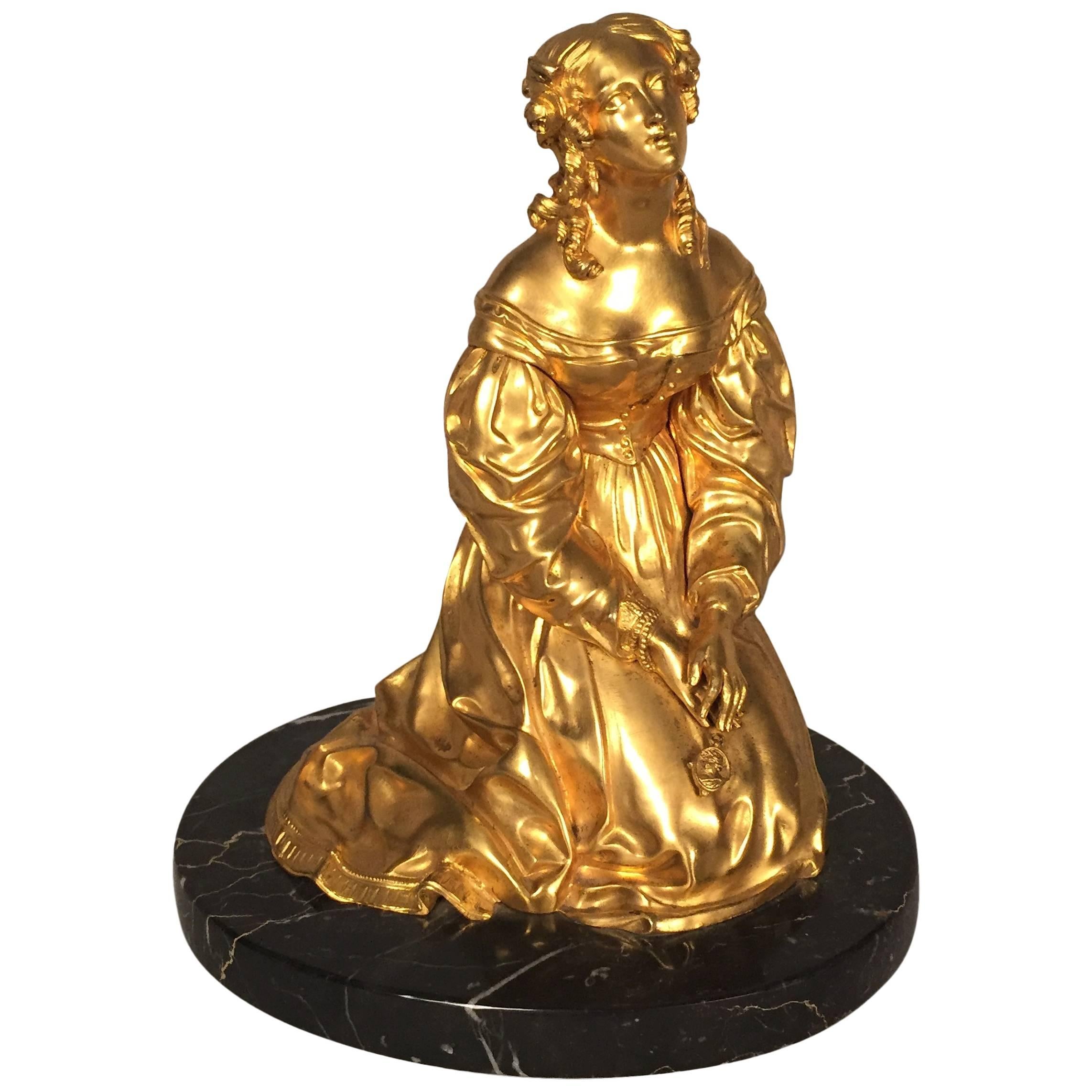 French Gilded Bronze Female Figure