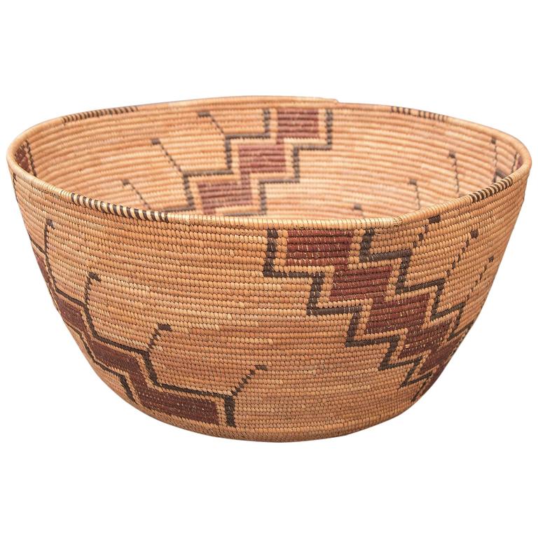 Antique Native American Indian Basket, Yokuts (California), 19th