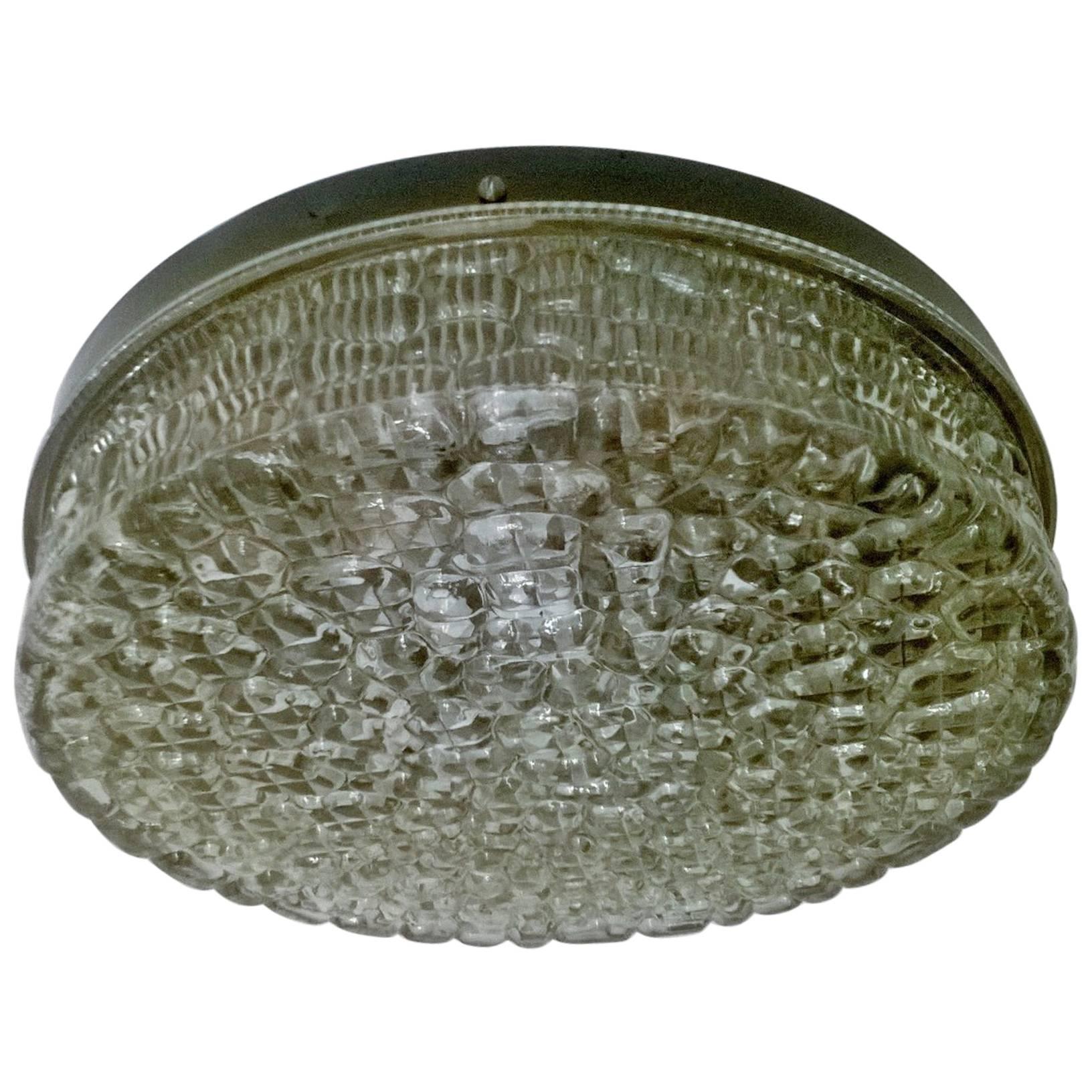 Swedish Glass Orrefors Carl Fagerlund Flush Ceiling Light
