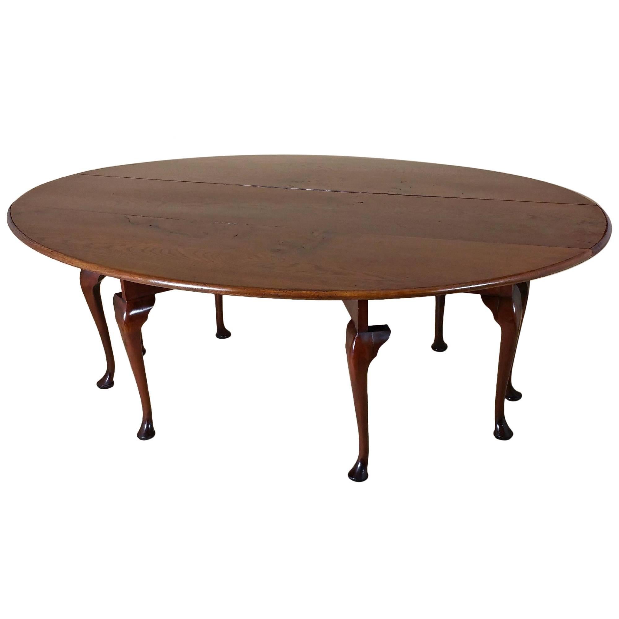 Large Mid-20th Century Pollard Elm Drop-Leaf Wake Table For Sale